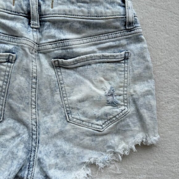 Eunina Light Wash Distressed High Rise Cutoff Denim Shorts Frayed Hem Festival S - Picture 7 of 13